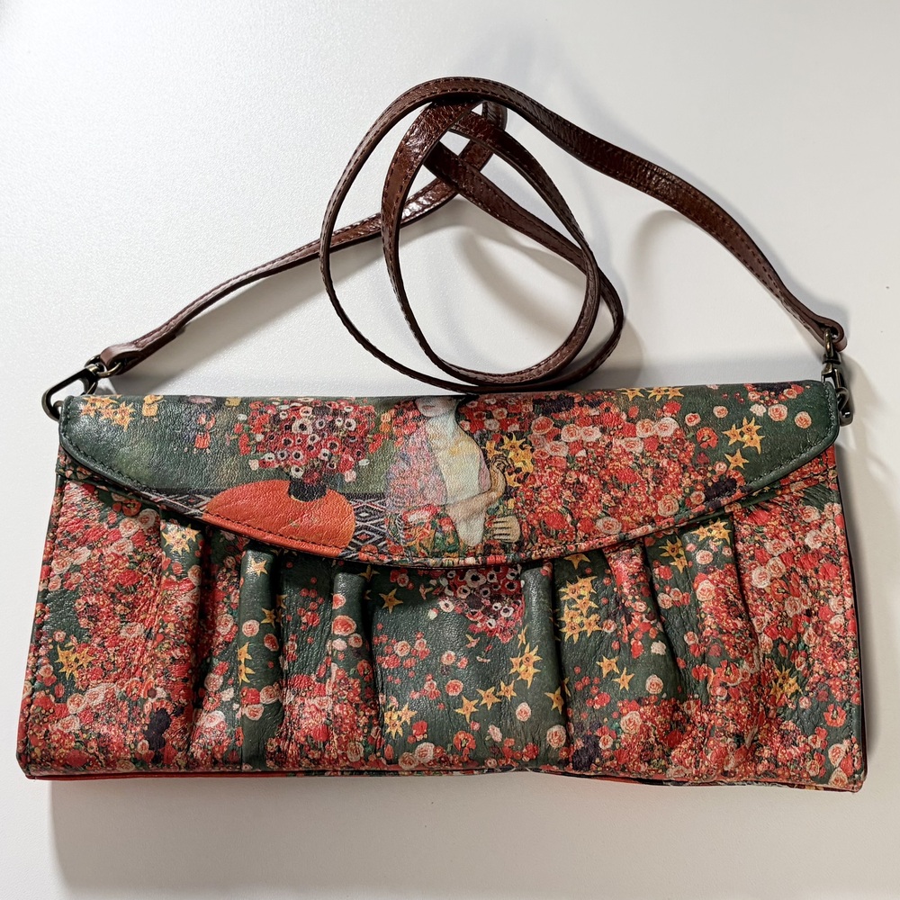 Vintage Leather Ruched Crossbody Clutch From Icon Los Angeles